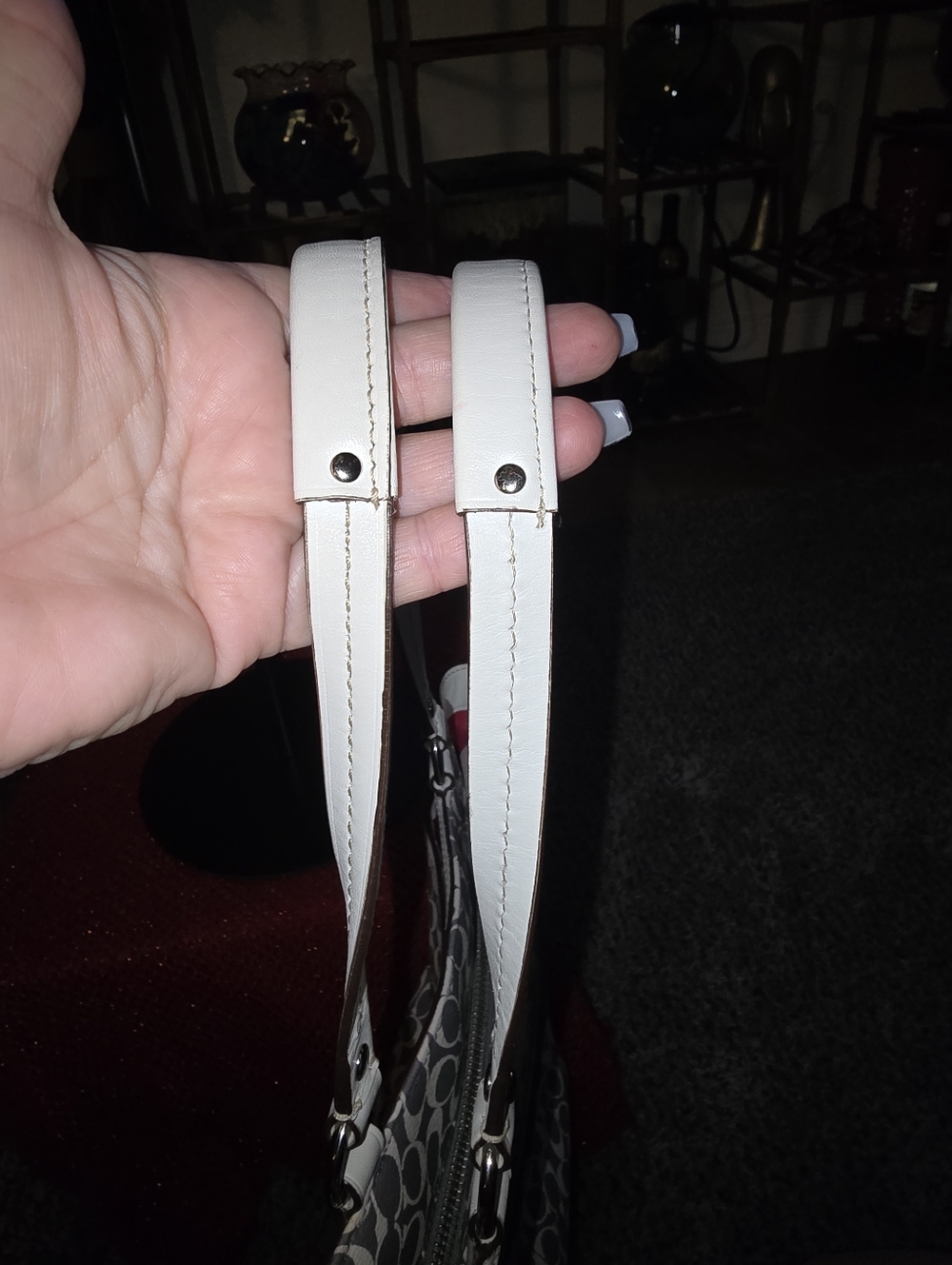 Coach Signature Tote in Gray, White & Pink - Picture 5 of 16
